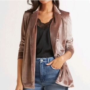 Elegant Velvet Blazer in Brown